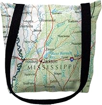 Betsy Drake Mississippi, MS Nautical Map Medium Tote Bag 16x16