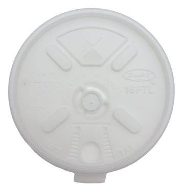 Translucent Lift N' Lock Straw Slotted Lid by DART – 16 oz., 16.0 ounces, Plastic, Translucent, Pack of 1000