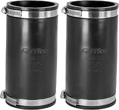 Fernco XL 1056-332 Flexible Pipe Coupling 3” – Extra-Long DWV Connector with Stainless Steel Clamps – Positive Seal for Cast Iron, PVC, Steel & Lead Plumbing Repair (Pack of 2)
