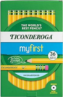 Ticonderoga My First Wood-Cased Pencils, #2 HB, Yellow, 36 Count
