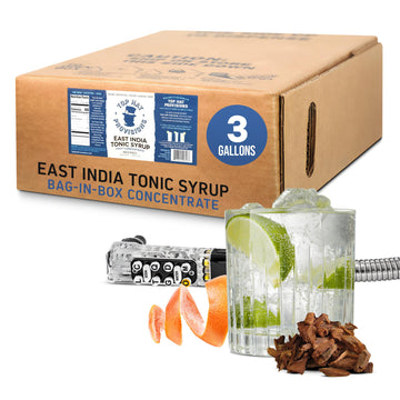 Top Hat East India Tonic Syrup & 5x Quinine Concentrate Soda Syrup - 3 Gallon BIB Cocktail Syrup - Bag in Box Concentrate for Commercial Soda Gun and Fountain Systems - QCD