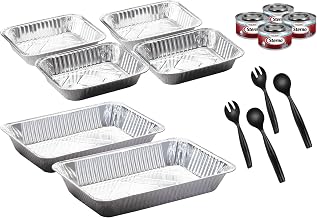 Sterno Disposable Chafing Dish Refill Kit, 2-Pack | Includes water pans, food pans, fuel, and serving utensils, for 2 full size buffet stations