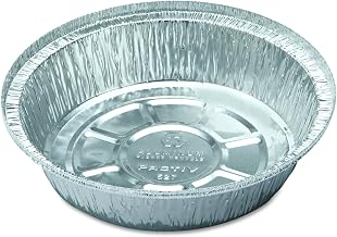 Pactiv Y52725 Hemmed-Edge Food Container Bases, Aluminum/White, 7 Dia x 1 3/4h (Case of 250)