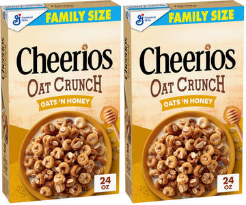 Oat Crunch Oats 'N Honey Breakfast Cereal by Cheerios – 24 Ounce (Pack of 2), Pack of 2