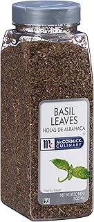 McCormick Culinary Basil Leaves, 5 oz - One 5 Ounce Container of Dried Basil Seasoning with Authentic, Fresh Flavor, Pairs Well with Pasta, Pizzas, Poultry, Sauces and More