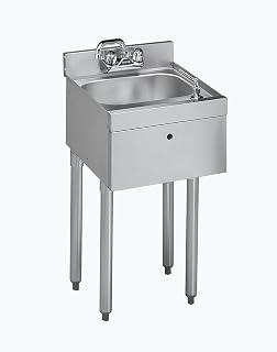 Krowne 18-12DST Silver Series Hand Sink with Soap and Towel, 12" W x 22.5" D, 10"D x 14"W x 9.5"H Bowl Size, 1-1/2" Drain, 3” H backsplash with 4” Center Wall Mount Faucet Included