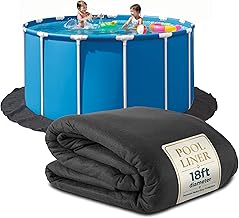 Above Ground Pool Liner Pad, 18' Foot Round, Pre-Cut Heavy Duty Outdoor Pool Pads for Above Ground Pools, Black Swimming Pool Liners for Padding and Protection, Thick Pool Mats to Prevent Punctures
