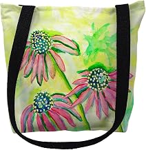Betsy Drake TY195M 16 x 16 in. Cone Flowers Tote Bag - Medium