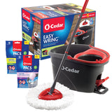 EasyWring Microfiber Spin Mop and Bucket Cleaning System + Citrus and Lavender Pacs (Variety Pack) by O-Cedar – EasyWring + Citrus and Lavender PACS, Microfiber