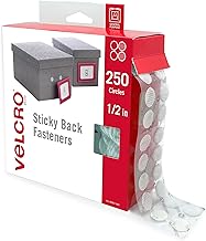 VELCRO Brand Dots with Adhesive, White, Small 1/2 in Circles, 250 Pk | Sticky Back Round Dots For Classroom Materials, Learning Centers, School Projects, Office Organization, And Mounting