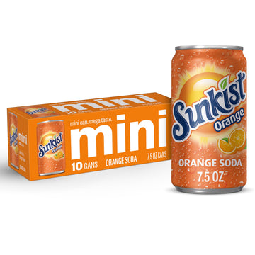 Regular 10pk Mini Can by Sunkist – 7.5 Fl Oz (Pack of 10), Orange, Pack of 10