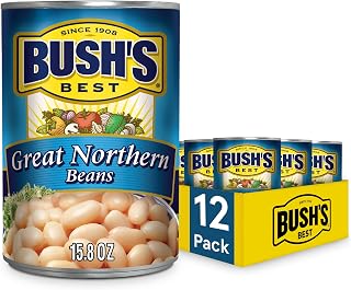 Bush's Best Great Northern Beans, 15.8 oz (Pack of 12) | Canned Beans, Source of Plant Based Protein and Fiber, Gluten Free