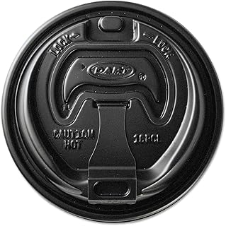 DART Solo Cup OPT316B Optima Fully Reclosable Hot Cup Lids for 10 oz. - 24 oz. Cups, Black (Pack of 1000)