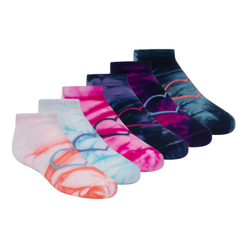 Girls' 6 Pack Low Cut Socks by Skechers – 5-6.5, Knit, Multi, Pack of 6, Model S111815-080-080-5-6.5