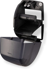 Black Pearl Oceans Duett Standard Bath Tissue Dispenser by San Jamar – 7.91 x 8.03 x 13.03, Plastic, Black, Model R3590TBK