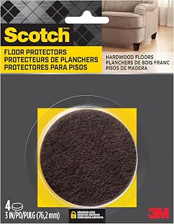Scotch Felt Pads, 4 Pads, Circle, Brown, 3 in x 3 in