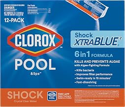CLOROX Pool&Spa 33512CLX Pool Shock XtraBlue (12 1-lb Bags), 12 Pack, White