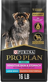 Purina Pro Plan Sensitive Skin & Stomach Puppy Dog Food, Large, 16 lb Bag