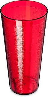 Carlisle FoodService Products CFS 52248110 Stackable ShatterResistant Plastic Tumbler, 24 oz., Ruby (Pack of 6)