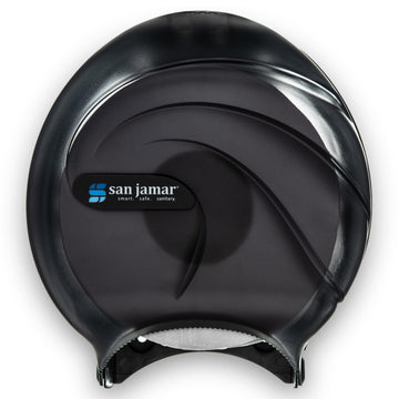 San Jamar Oceans Plastic Single Jumbo Bath Tissue Dispenser by Carlisle FoodService Products – Acrylonitrile Butadiene Styrene (ABS), Pear, Model SJMR2090TBK