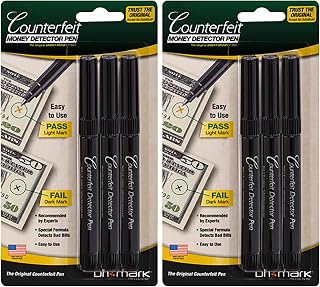 Dri Mark Money Counterfeit Bill Detector Pen for Use w/U.S. Currency, 3/Pack (Pack of 2)