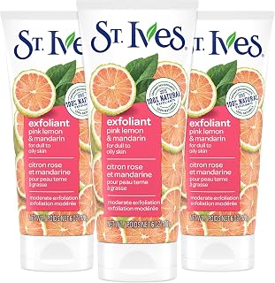 St. Ives Exfoliant Face Scrub 3-Pack, Pink Lemon & Mandarin, 6 Oz Ea