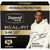 Real Fit Incontinence Underwear for Men by Depend – Small/Medium, Polypropylene, Black, Pack of 2, Model 10036000465836