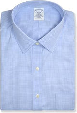 Brooks Brothers Mens Regent Regular Fit Supima Cotton Mixed Plaid Pocket Dress Shirt,