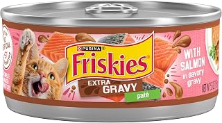 Purina Friskies Wet Cat Food, Extra Gravy Pate, Salmon, (24) 5.5 oz. Cans