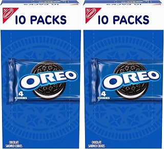 Oreo Chocolate Sandwich Cookies, 10 Snack Packs (4 Cookies Per Pack) (Pack of 2)