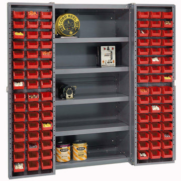 Deep Door Bin Cabinet by Global Industrial – 16 Gauge Steel, Red, Model 662141RD