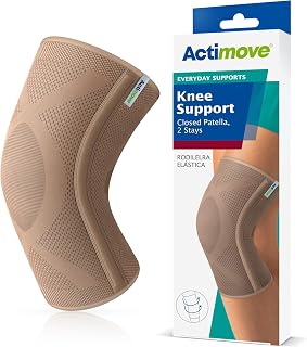 Actimove Everyday Supports Knee Support Closed Patella 2 Stays – Helps with Pain Relief and Swelling – For Chronic Knee Pain and Overuse Knee Injuries – Left/Right Wear – Beige, Large