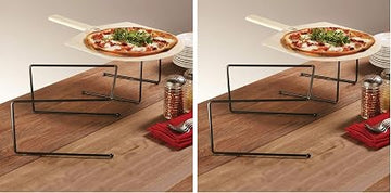 American Metalcraft Inc. Universal Pizza Stand, 12" Sq. x 7" H, Black (Pack of 2)