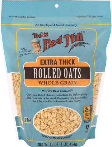 Extra Thick Rolled Oats by Bob's Red Mill – 16 Ounce (Pack of 1), Model 96489