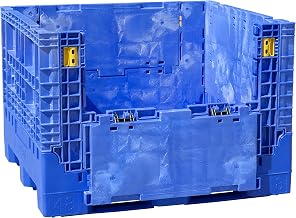 Buckhorn BN4845342023000 Extra Heavy-Duty Collapsible Bulk Box Storage Bin and Shipping Container, (48-Inch x 45-Inch x 34-Inch), Blue