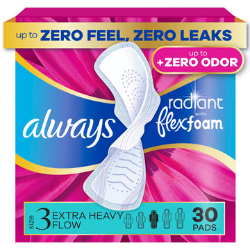 Feminine Pads for Women by Always – Extra Heavy (Size 3), Cotton, Model Radiant