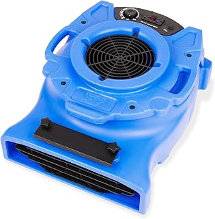 B-Air VENTLO-25 1/4 HP Low Profile Air Mover Carpet Dryer Floor Fan for Home Retail Plumbing Water Damage Restoration Equipment, Blue