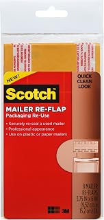 Scotch Mailer Re-Flaps, 3-3/4 X 6, Manila, 8 per Pack (RURF8S)