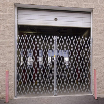 Double Folding Steel Gate 16'W to 18'W and 8'H by Illinois Engineered Products – Alloy Steel, Gray, Model PFG1885