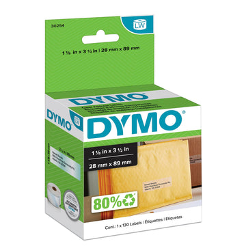 Authentic LW Clear Mailing Address Labels by DYMO – 130 labels, Polyester, Clear, Model 30254