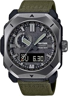 Casio PRW-6900 Series | Men’s Digital Analog Watch | Green | 100M WR | Solar Powered | Multi-Band 6 | Digital Compass | Altimeter | Barometer | Thermometer | World Time | Countdown Timer | 5 Alarms