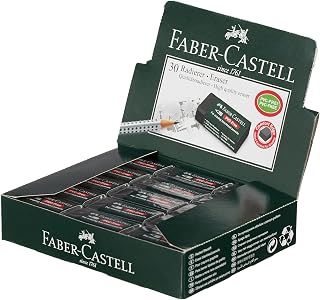 Faber-Castell 7089 Black Eraser, Set of 30