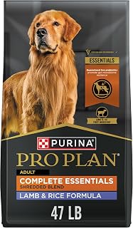 Purina Pro Plan Complete Essentials Shredded Blend Lamb and Rice High Protein Dog Food with Probiotics for Dogs - 47 Pound (Pack of 1)