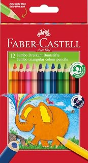Faber-Castell 116501 Triangular Jumbo Coloured Pencil (Pack of 12)