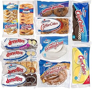 Hostess Variety Pack | Honey Buns, Coffee Cake, Donettes, Cakes, and Danish | 12 Packs