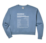 Womens Marko Nutrition Facts Name Comfort Colors Crop Sweatshirt by Marko Nutrition Facts Name Funny Birthday – Cotton Blend, Black, Model YEEC3A3BCE5