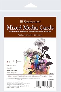 Strathmore 400 Series Mixed Media Cards, Announcement Size, 3.5x4.875 inches, 6 Pack, Envelopes Included - Custom Greeting Cards for Weddings, Events, Birthdays