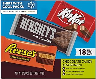 HERSHEY'S KIT KAT and REESE'S Assorted Milk Chocolate Candy Variety Box, 27.3 oz (18 Pieces) | 18 Pieces, KIT KAT, REESE'S