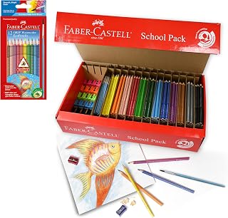 Faber-Castell Grip Watercolor EcoPencils School Pack, Classroom Supplies