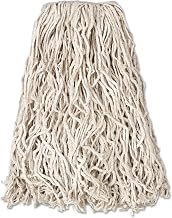 Rubbermaid Commercial Products Value Pro Medium 20 OZ Cotton Wet Mop, 1" Headband, White, for General Purpose Floor Cleaning or One-Time Use